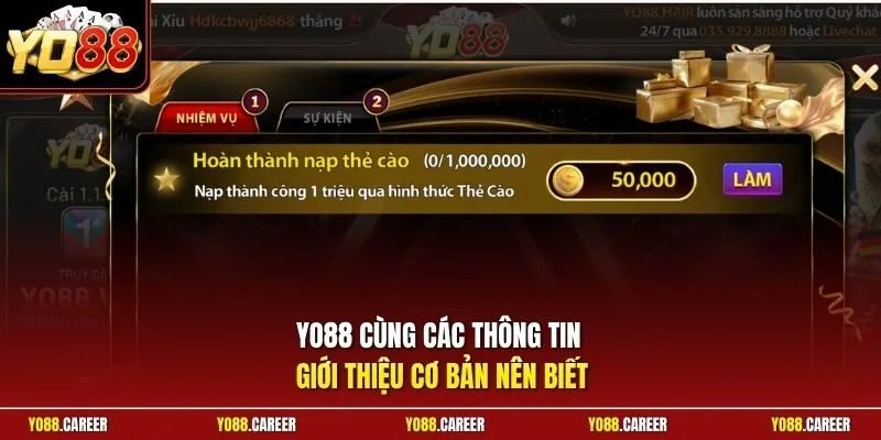 YO88 cùng các thông tin giới thiệu cơ bản nên biết